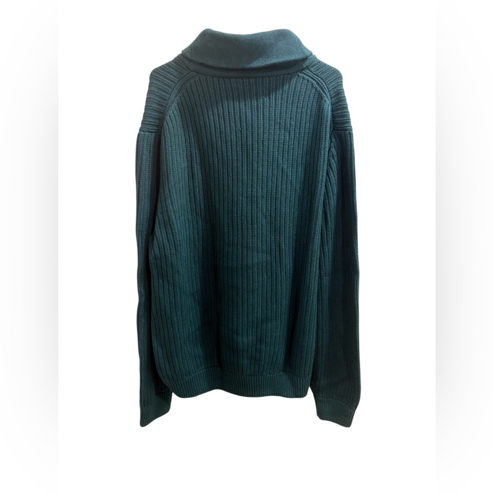 NWT Duluth Trading Shawl Collar Sweater 2XL Blue Green Cotton Wool Brigadier - Picture 3 of 9